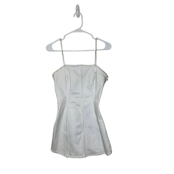 ZAra White Deim Mini Dress Wome size S SMall - Picture 2 of 8